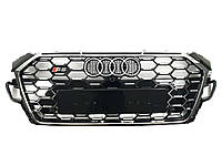Решетка радиатора на Audi A5 B9 2021-2023 года ( стиль S5 Chrome black gloss ) от G