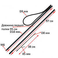 Гавайка Salvimar POLE SPEAR 18 (двухколенная с однозубой насадкой с флажком) слинг острога для подводной охоты