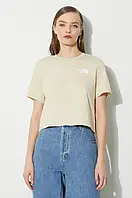 Urbanshop Футболка The North Face W Cropped Simple Dome Tee жіноча колір бежевий NF0A87U43X41 розмір: XS, S, M