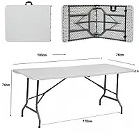 Крепкий стол раскладной туристический садовый 180 см, Стол складной для пикника усиленный