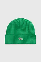 Urbanshop Вовняна шапка Lacoste колір зелений вовна розмір: Один розмір