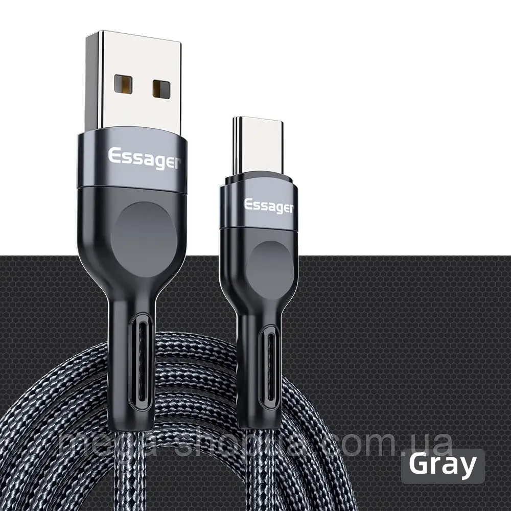 Кабель для швидкого заряджання телефону смартфона 3А QC3.0 USB - Type-C 3 метри Зарядний провід шнур ЮСБ на Тайп С