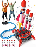Дитяча іграшкова пускова ракетна установка HOPOCO jump rocket з 3 ракетами в комплекті для гри на вулиці