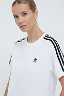 Urbanshop Футболка adidas Originals 3-Stripes Tee жіноча колір білий IR8051 розмір: XXS, XS, S, M, L, XL