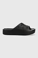 Urbanshop Шльопанці Crocs Classic Platform Slide жіночі колір чорний на платформі 208180.001-001 розмір: