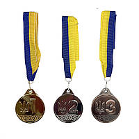 Набор(комплект) медалей 1, 2, 3 место с ленточками №2 NE-LG-L123 лучшая цена с быстрой доставкой по Украине