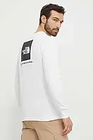 Urbanshop Бавовняний лонгслів The North Face M L/S Redbox Tee колір бежевий з принтом NF0A87NNFN41 розмір: M,