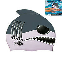 Шапочка для плавания детская Newt Shark серая NE-DL-C12 лучшая цена с быстрой доставкой по Украине