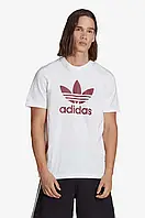 Urbanshop Бавовняна футболка adidas Originals Adicolor Classics Trefoil чоловіча колір білий з принтом