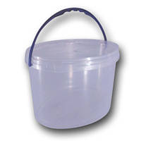 Харчове пластикове відро овальне з кришкою об'єм 5,6 л. прозоре 70 шт/уп.