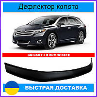 Дефлектор капота спойлер на автомобиль Тойота Венза TOYOTA Venza с 2008-2021 г с еврокрепежом