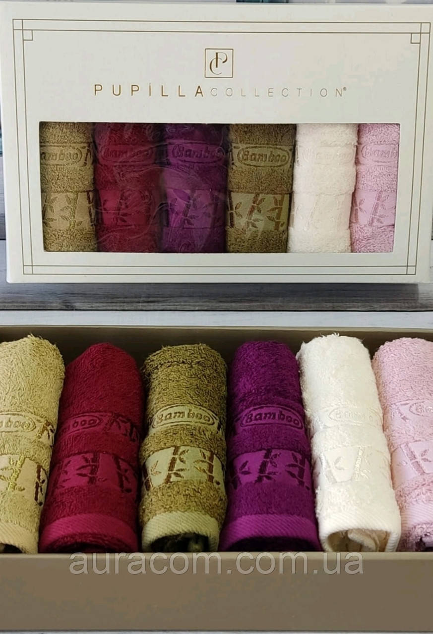 Набір рушників із бамбука, 6 штук паковання, Pupilla, Туреччина, фото 1