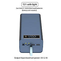 Кейс корпус Павербанка 21* 18650 батарею Powerbank USB Контроллер фонарик