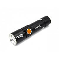 Новий якісний ручний тактичний ліхтар X-Balog COP BL 616 T6 ліхтарик 300 Lumen USB чорного кольору
