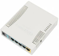 Беспроводной маршрутизатор MikroTik RB951Ui-2HND (N300, 600MHz 128Mb, 5х100Мбит, 1хUSB, 1000m LW, код: 1904589