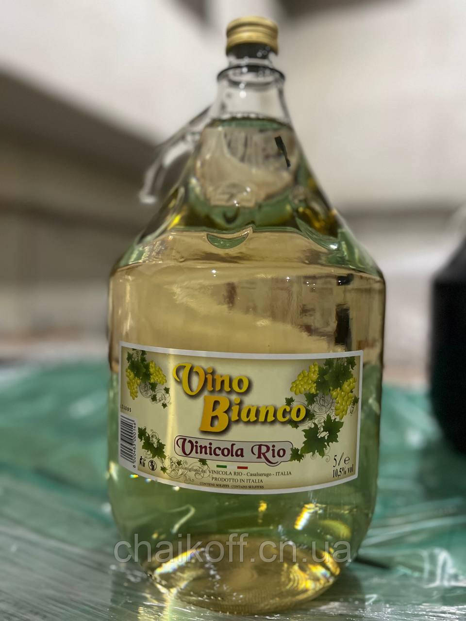 Вино белое сухое Vinicola Rio vino Bianco 5 л (Италия), фото 1