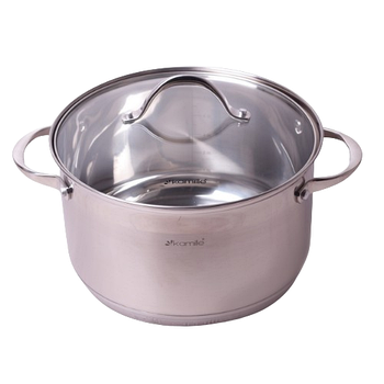 Каструля нержавіюча сталь 6,5л з кришкою 7-шарове дно 4724S KAMILLE