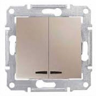 Вимикач двоклавішний з підсвіткою (сх.5) (титан) SEDNA Schneider Electric SDN0300368