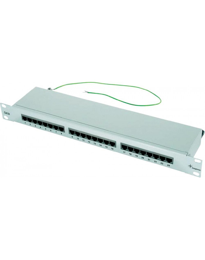 Комутаційна панель Telegaertner 19 1U/ 24xRJ45 cat. 5e, екранована з лотком, сіра (J02023B0017)