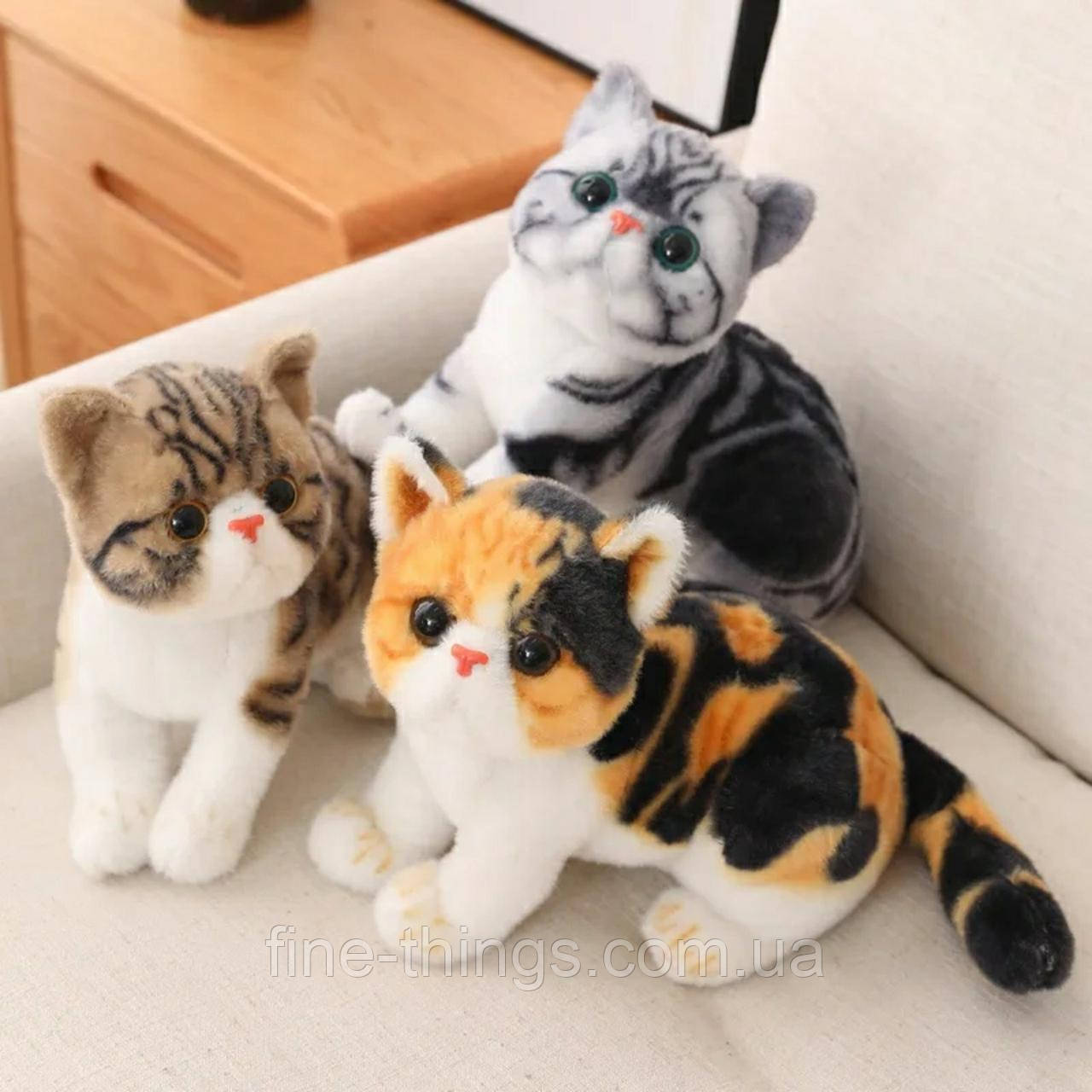 М'які іграшки кіт, м'яка іграшка реалістичний кіт екзот, реальне плюшеве кошеня,сидячий кіт 38 см