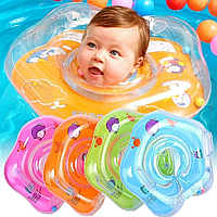 Надувной круг с погремушками для купания новорожденного круг на шею для купания детей в ванной в бассейне