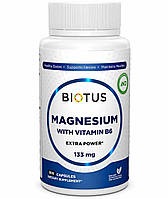 Микроэлемент Магний Biotus Magnesium with Vitamin B6 100 Caps BIO-530197 UM, код: 7778381