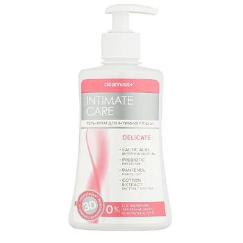 Крем-гель для інтимної гігієни 310мл делікатний Intimate care Cleanness+