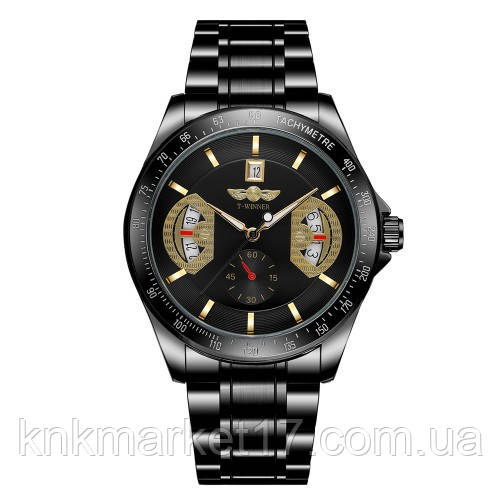 Автоматичний механічний годинник Winner 8267 Black, фото 1
