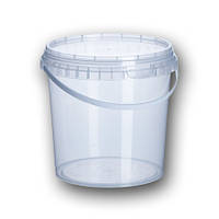Пластиковое пищевое круглое ведро прозрачное с крышкой объём 5,5 л. 50 шт/уп.