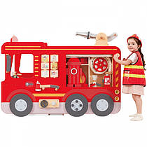 Ігровий центр велика дерев'яна пожежна машина Viga Toys 44712 Монтессорі