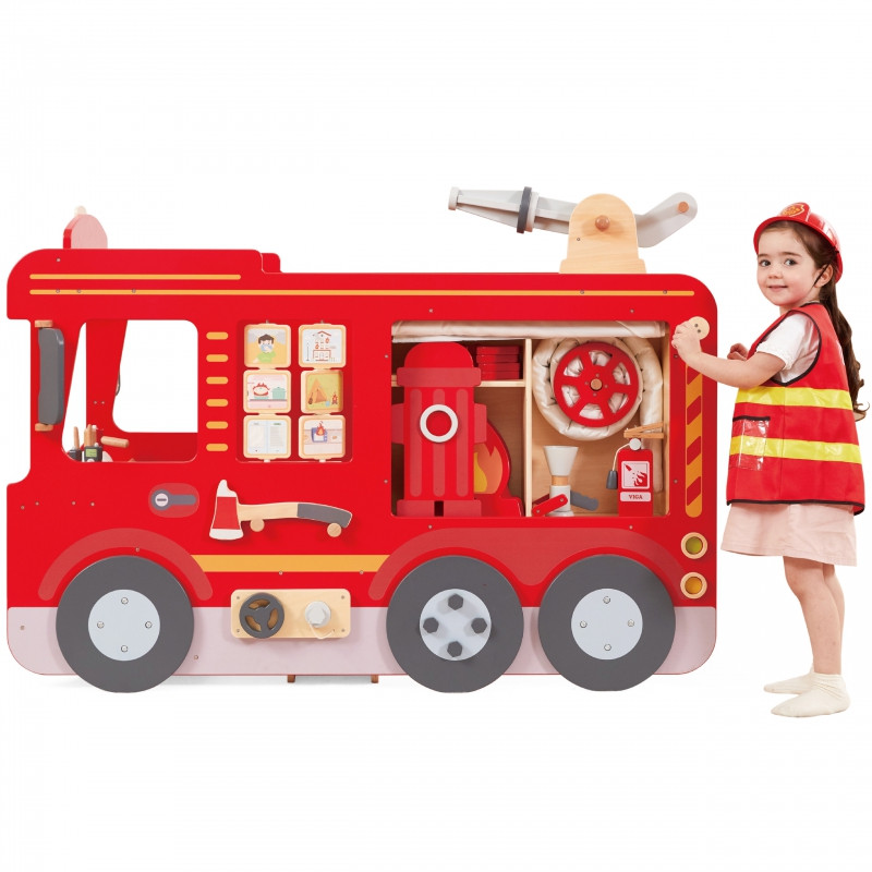 Ігровий центр велика дерев'яна пожежна машина Viga Toys 44712 Монтессорі, фото 1