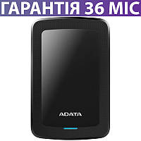 Зовнішній жорсткий диск 2 Тб ADATA HV300 USB 3.2, чорний, тонкий, портативний переносний накопичувач HDD
