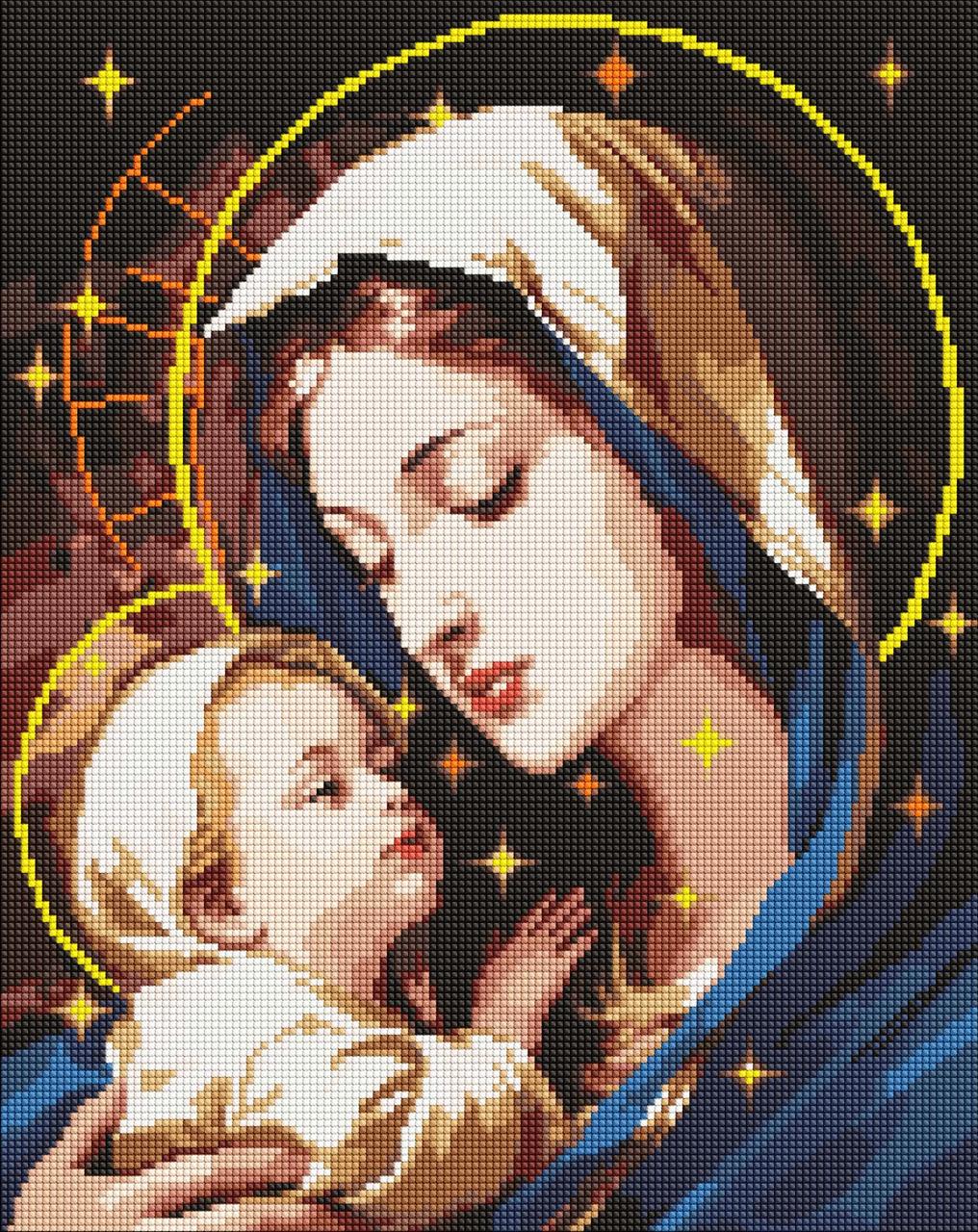 Алмазна мозаїка/вишивка Любов матері з голограмними стразами 40*50 см Ідейка AMO 7971, фото 1