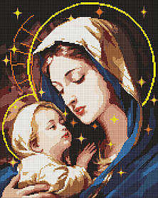 Алмазна мозаїка/вишивка Любов матері з голограмними стразами 40*50 см Ідейка AMO 7971