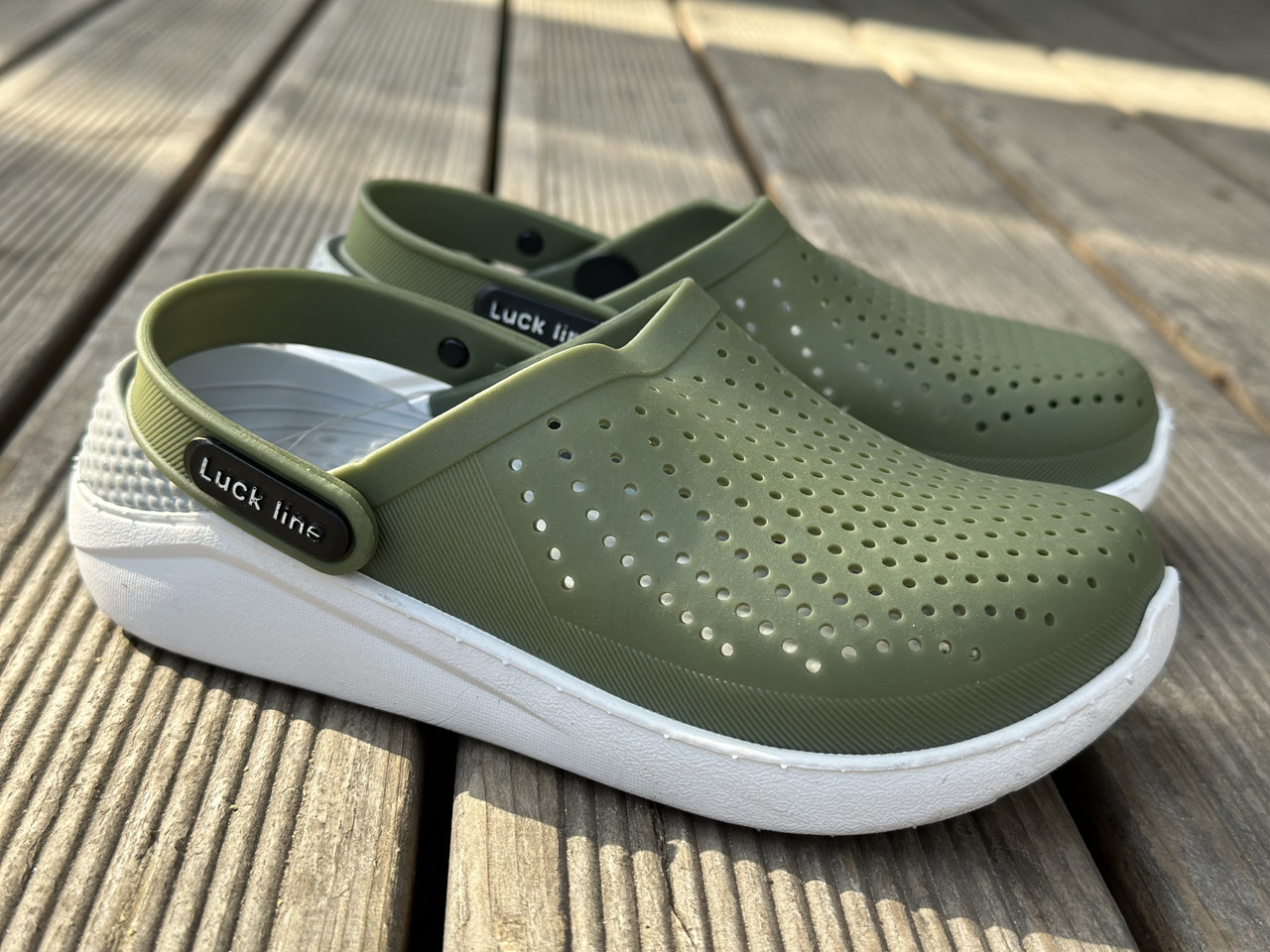 Крокси дитячі, оливкові, розмір 24/25, фото 1