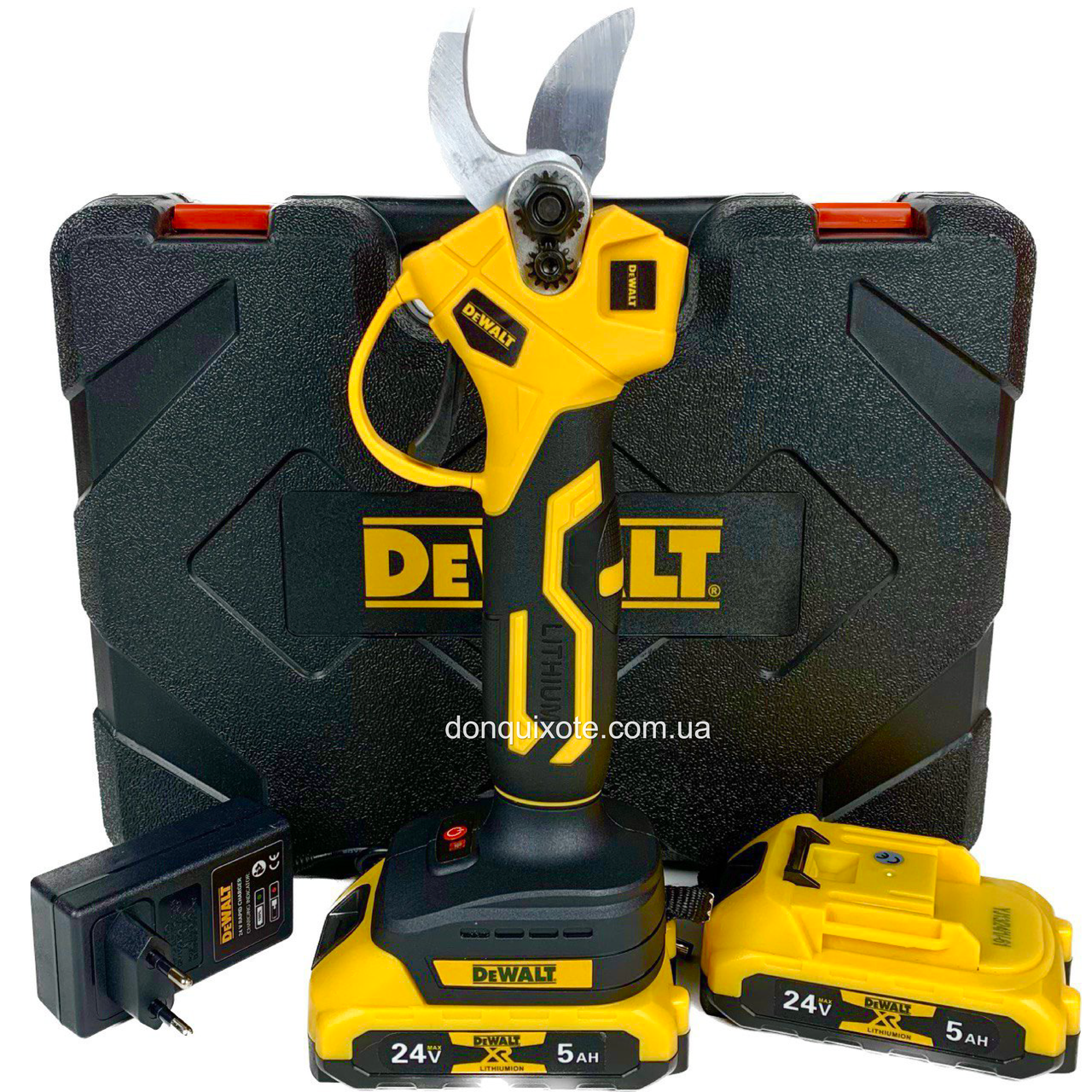 Акумуляторний секатор DeWalt DCMPP540P1 (24 V, 5 A) секатор акумуляторний Девольт для обрізання дерев