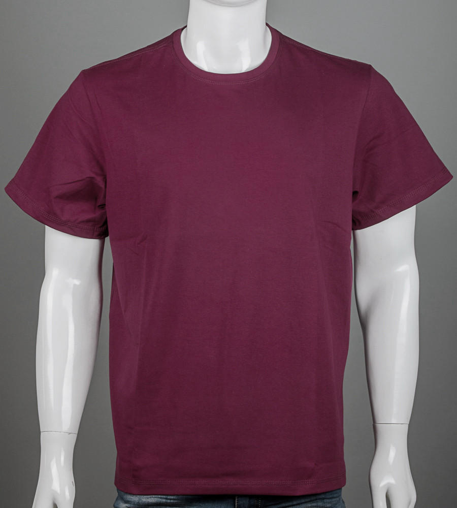 Футболка батал Однотонна 2300б (Уп.4шт 3XL,4XL), Марсала, фото 1