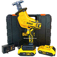 Акумуляторна шабельна пила DeWalt DCS312NT (24V, 5 A, 6 пилких полотен) Акумуляторна ножівка Деволт