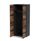 Шафа для одягу в передпокій зі штангою додатковою полицею зверху, дводверна простора шафа в вітальню, фото 2