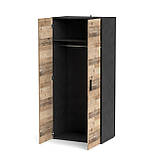 Шафа для одягу в передпокій зі штангою додатковою полицею зверху, дводверна простора шафа в вітальню, фото 9