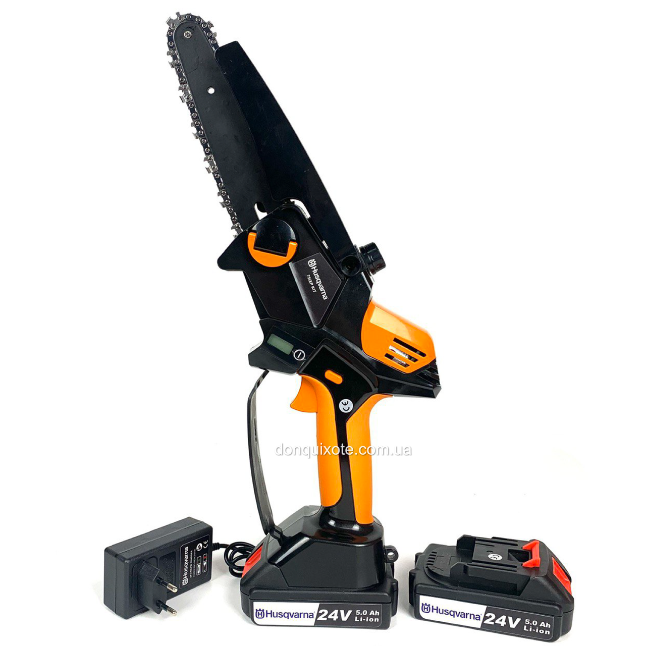 Акумуляторна мініпила Husqvarna 75iXP KIT (24V, 5 Аh), з індикатором заряду та оливним бачком, фото 1