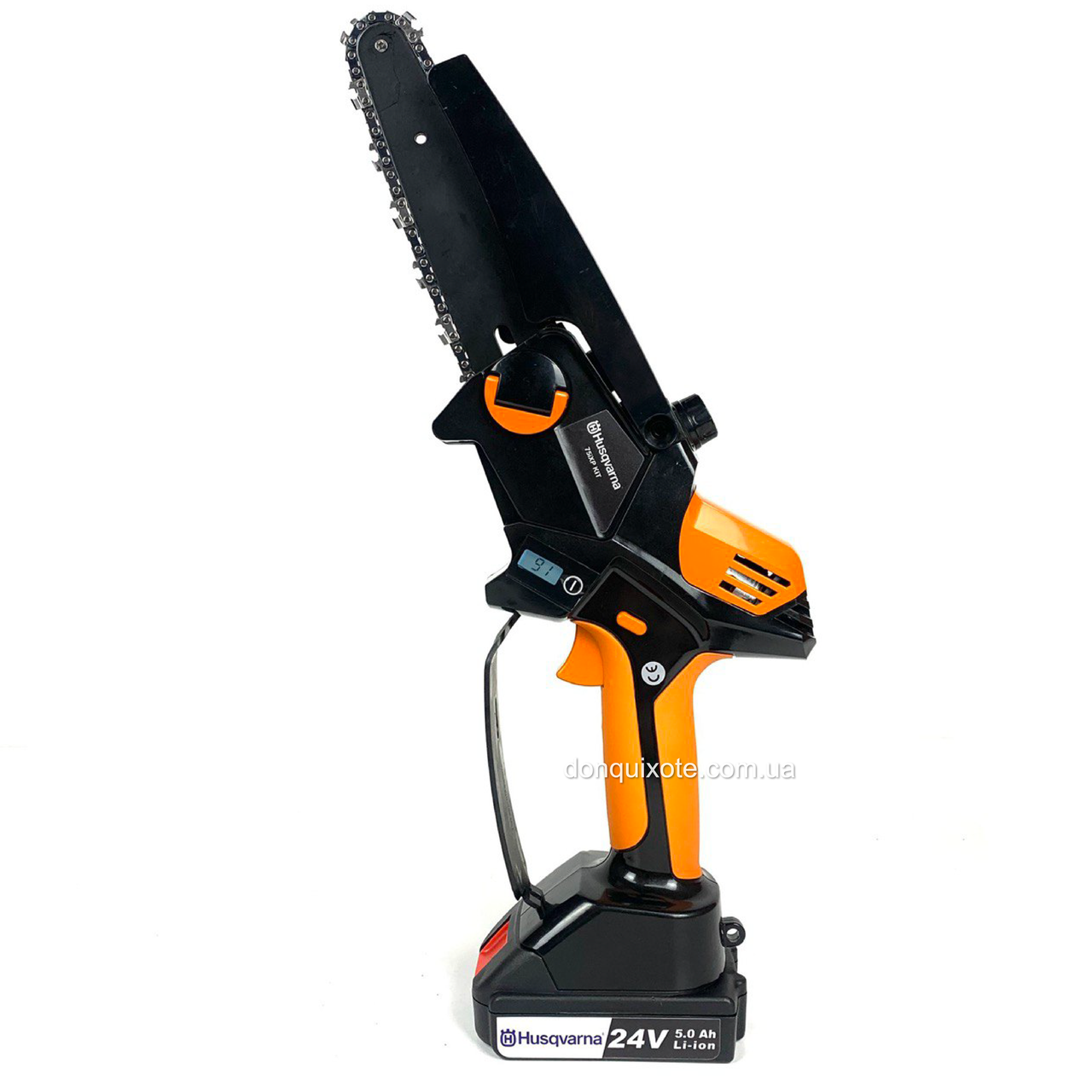 Акумуляторна мініпила Husqvarna 75iXP KIT (24V, 5 Аh), з індикатором заряду та оливним бачком