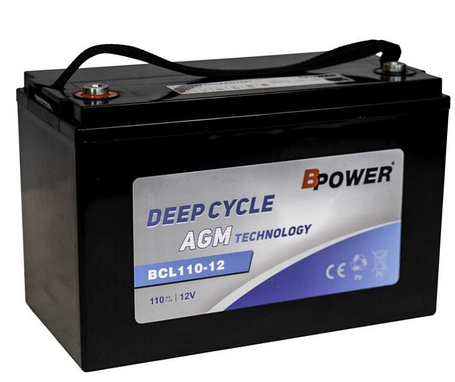 Акумулятор AGM для ДБЖ та інвертерів 12V 110Ah BLC110-12 Bpower, фото 1