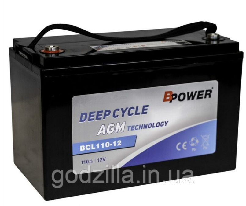 Акумулятор AGM для ДБЖ та інвертерів 12V 110Ah BLC110-12 Bpower