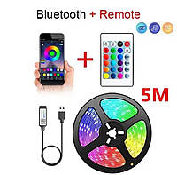 Светодиодная Led лента с Bluetooth, 5 м от USB, 5050/RGB лента/лед лента