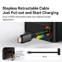 Мережева зарядка Baseus PowerCombo Digital PowerStrip 65W (2 AC + 1 USB + Type-C + Кабель Type-C) 1,5м, фото 4