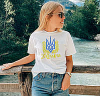 Женская футболка Mishe С украинской символикой 48 Белый (200494) ES, код: 7955483