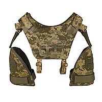 Военная противоосколочная защита для шеи 1 класс, Горжет на плитоноску Тактическая защита шеи и плечей пиксель Піксель мм-14