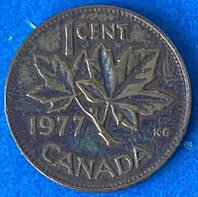Монета Канады 1 цент 1977 г.