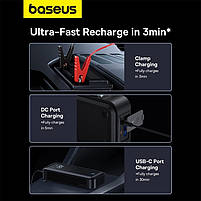 Автомобільний пусковий пристрій Baseus Super Energy Mega with USB-A to USB-C Cable 3000A Black, фото 4